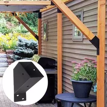 4 шт. кронштейн для беседки, 45-градусные угловые кронштейны с дренажными отверстиями, антикоррозийное покрытие, опоры для беседки 4pcs