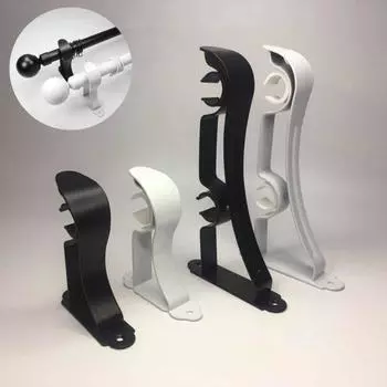 4 шт. кронштейн для карниза, сверхмощный держатель для карниза, крючки для настенной драпировки, одинарный L чёрный