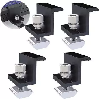4 шт. кронштейн для крепления солнечной панели, крепление для конца фотоэлектрической панели, средний зажим, 30 мм/35 мм, черный 35mm/End clamp