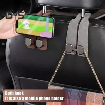 4 шт. крючки для хранения на спинке автомобильного сиденья, прочные, выдерживающие нагрузку, простые в установке, многофункциональные крючки для подголовников автомобиля, вешалки для кошельков 4pcs чёрный