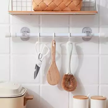 4 шт. Крючки для карнизов. Два способа установки. Самоклеящиеся, без продавливания. Противоскользящие. Штамповка по стенам с гвоздями. Большая несущая способность. белый