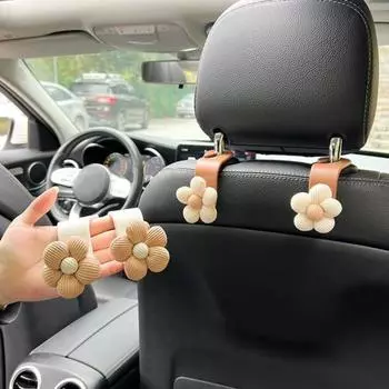 4 шт. крючки для подголовника автомобильного сиденья прочные несущие универсальные простые в установке автомобильные сумки в форме цветка белый