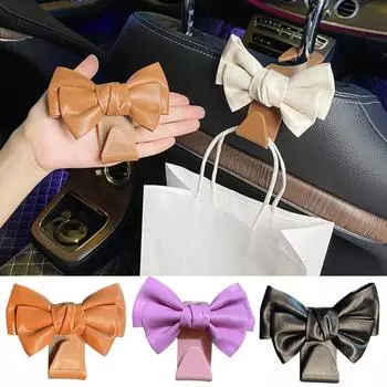 4 шт. крючки для подголовников автомобиля симпатичный бант авто спинка сиденья вешалка органайзер для хранения крючки чёрный