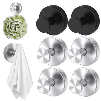 4 шт. крючки для полотенец и халатов на присоске из нержавеющей стали крючок настенная вешалка для ванной комнаты кухня держатели аксессуары серебряный