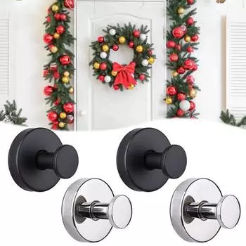 4 шт. крючков для хранения, присоски, вешалки для венков, прочные, несущие нагрузку, устойчивые к ржавчине, простые в установке крючки для венков на стеклянную дверь H