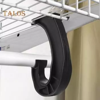 4 шт. крючков для крепления штанги для подвесного шкафа, простая установка с помощью защелок, регулируемый держатель штанги для полок в шкафу, прочные кронштейны J-образной формы для шкафа белый