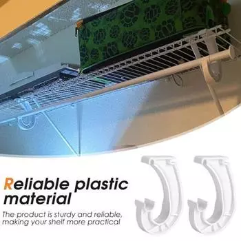 4 шт. крючков для крепления штанги для подвесного шкафа, простая установка с помощью защелок, регулируемый держатель штанги для полок в шкафу, прочные кронштейны J-образной формы для шкафа белый