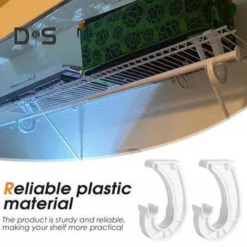 4 шт. крючков для крепления штанги для подвесного шкафа, простая установка с помощью защелок, регулируемый держатель штанги для полок в шкафу, прочные кронштейны J-образной формы для шкафа белый