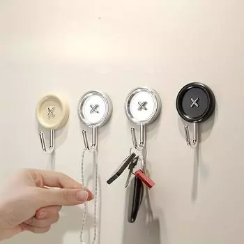 4 шт. крючков для пуговиц, хозяйственных крючков, настенных декоративных крючков для подвешивания шляп, полотенец, ключей, крючков для полотенец для дома, кухни, ванной комнаты чёрный