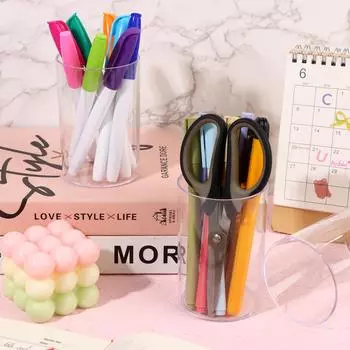 4 шт. Круглый акриловый держатель для ручек, акриловый горшок для ручек, держатель для ручек и карандашей, акриловый карандаш прозрачный