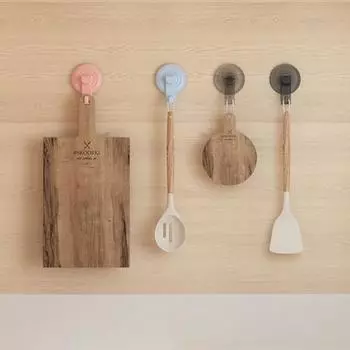 4 шт. Круглый мощный вакуумный крючок-присоска водонепроницаемый кухонный крючок для хранения прихожая чёрный