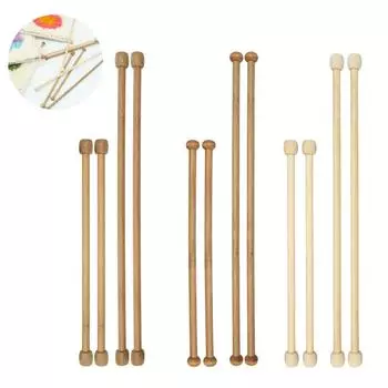 4 шт. Круглый подвесной стержень из бамбукового дерева, сделай сам, ручная работа, подвесной шест, комбинированные инструменты для ткачества, аксессуары для вышивки гобеленов