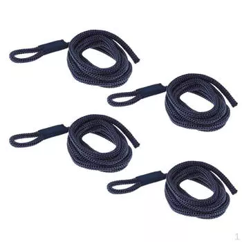 4 шт. крыльев для лодки, 1/4 x 5 дюймов, веревка для крепления бампера, синяя