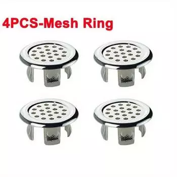 4 шт., крышка для перелива отверстий для раковины, накладка для раковины для ванной комнаты, крышки для отверстий для раковины для умывальника, круглые полые кольца для перелива, заглушка 4pcs