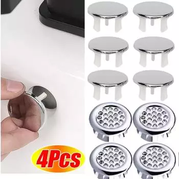 4 шт., крышка для перелива отверстий для раковины, накладка для раковины для ванной комнаты, крышки для отверстий для раковины для умывальника, круглые полые кольца для перелива, заглушка B 1PCS