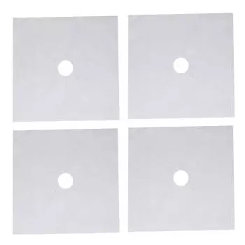 4 шт. Крышка горелки плиты с антипригарным покрытием PTFE для газовой плиты, защитная накладка для кухни 27x27cm 0.1mm серебряный