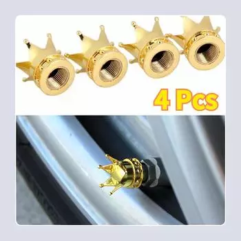 4 шт. Крышка клапана шины Crown серебряный