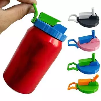 4 шт. крышки для банок с газировкой с силиконовой трубочкой, без бисфенола А, многоразовые, с защитой от проливания, пыленепроницаемые, стандартного размера D