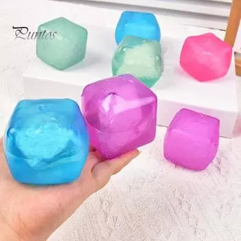 4 шт., кубик стресса, игрушка-непоседа, медленный отскок, TPR, облегчение тревоги, прозрачный пакет со льдом, сжимаемый мяч, сенсорная игрушка для детей, подростков, подарок для взрослых 4pcs