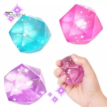 4 шт., кубик стресса, игрушка-непоседа, медленный отскок, TPR, облегчение тревоги, стразы, сжимаемый шарик, игрушка, прозрачный лед, хлюпает, сенсорная игрушка для детей, подростков, подарок для взрослых 4pcs