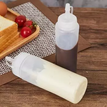 4 шт., кухонные пластиковые бутылки для дозирования приправ с крышкой, многофункциональная бутылка для выдавливания пигмента, 250 мл, бутылки для выдавливания приправ без BPA для 250ml красный