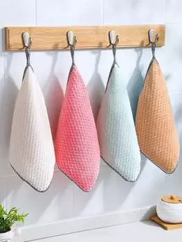 4 шт. кухонные полотенца для посуды, супер впитывающие коралловые бархатные полотенца для посуды с антипригарным покрытием, можно стирать на масле, быстро сохнут