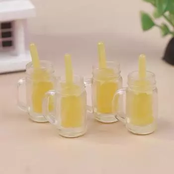 4 шт. кукольный домик имитация бутылки сока чашка миниатюрная питьевая модель апельсиновый сок напитки чашка кукольные аксессуары декоративный реквизит