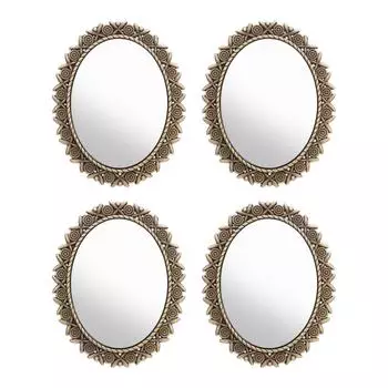 4 шт. кукольный домик миниатюрное зеркало в рамке 1/12 масштаб античный узор розы сплав миниатюры ручной работы