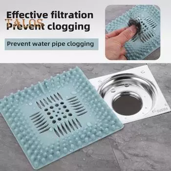 4 шт., квадратный пластиковый фильтр для раковины, улавливатель волос для душа, предотвращает засорение труб, защита от волос 4pcs