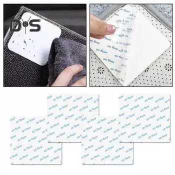 4 шт., квадратный захват для коврика, моющийся многоразовый коврик из твердой древесины, напольная плитка, противоскользящий клейкая лента, набор наклеек белый