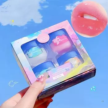 4 шт./л бальзам для губ, увлажняющая помада, основа, увлажняющий крем для губ, макияж, натуральные растительные средства против растрескивания, уход за губами, вазелиновая помада для губ 4PCS/set