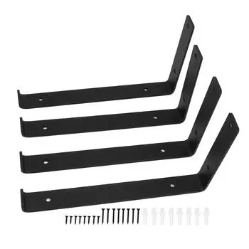 4 шт. L-образные кронштейны для полок, прочные металлические, простая установка, прочные несущие нагрузку металлические L-образные кронштейны для 20cm 4.5cm