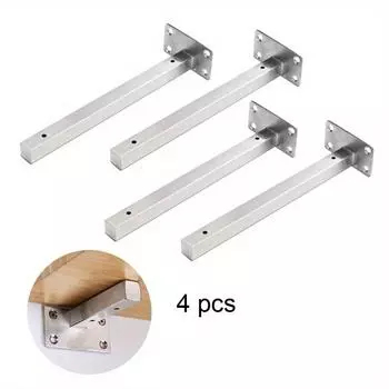 4 шт. L-образный кронштейн для полок, усиленный, утолщенный и расширенный, скрытый, угловой кронштейн