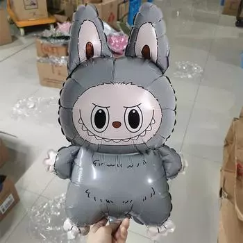 4 шт. Лабубу Игрушка-шар Подарок для мальчиков и девочек Мультяшный Милый Украшение для вечеринки по случаю дня рождения Алюминиевая пленка Креативные шары