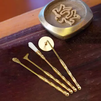 4 шт. латунный инструмент для изготовления благовоний, набор порошковых горелок, домашний аромат, китайская церемония