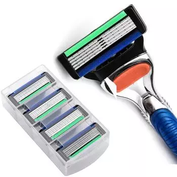 4 шт. лезвия для бритья для мужчин, безопасные лезвия, кассетная бритва, костюм для Gillettee Fusione