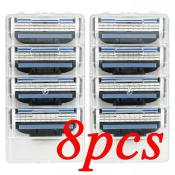 4 шт. лезвия для мужчин, 3 лезвия, кассеты для бритья, мужские лезвия для бритья Mache 3