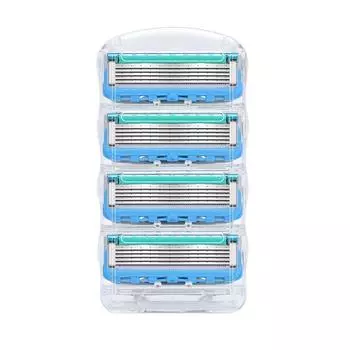 4 шт., лезвия для мужской бритвы для ухода за лицом, 5 слоев, кассета для бритья, нержавеющая сталь Gillettee 4pcs