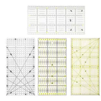 4 шт. линейка для шитья и квилтинга, чертежные стежки, самодельные ремесла, измерительный инструмент 15x30 см с сеткой