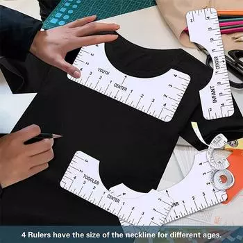 4 шт. линейка для выравнивания футболок прозрачная акриловая графическая линейка для выравнивания одежды передняя часть задняя часть измерение швейный инструмент