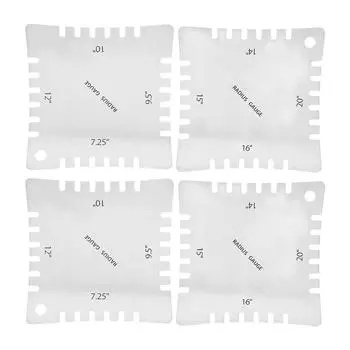 4 шт. линейка из нержавеющей стали с зубцами измерительный инструмент гитарный аксессуар инструменты мастера серебро (4PCs)