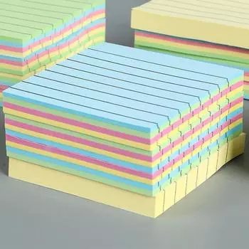 4 шт. липкие заметки однотонные самоклеящиеся противоскользящие 400 листов отличная липкость разные размеры гладкие блокноты для записей канцелярские товары для колледжа M