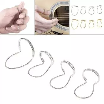 4 шт., Logam Gitar Perlindungan Jari Cincin Plectrum, противоскользящая противоскользящая Gaya Ibu Jari Jari Telunjuk Pilihan untuk Gitar Aksesori Bass серебряный