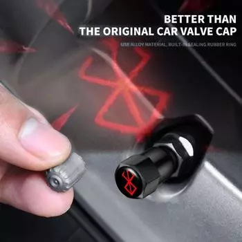 4 шт., логотип жертвы, кроваво-красный автомобильный клапан, колпачки для колес, наклейка на шину Style 2 чёрный