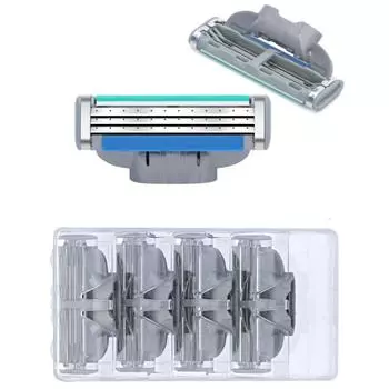 4 шт./лот, 3-слойные лезвия для мужчин, совместимые с бритвенным станком Giulietta Mache 3