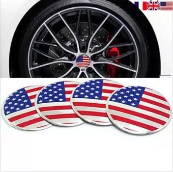 4 шт./лот 56,5 мм флаг США, автомобильная эмблема, центральная крышка ступицы колеса, наклейка, значок на колесо из алюминиевого сплава, наклейки