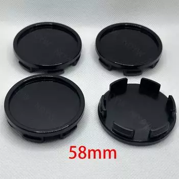4 шт./лот 58 мм наружный 53 мм внутренний колпак центрального колеса автомобиля обод колеса крышка ступицы подходит 50 мм логотип автомобиля эмблема значок наклейка авто аксессуары чёрный