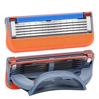 4 шт./лот, 5-слойные лезвия для бритья для мужчин, лезвия для бритвы Proglide оранжевый