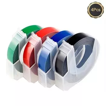 4 шт./лот 9 мм 3D пластиковая лента для тиснения для изготовления этикеток для тиснения ПВХ ЭТИКЕТКА DYMO 1610 12965 1880 1540 принтер Motex E101 4Pcs Flu orange 9mm