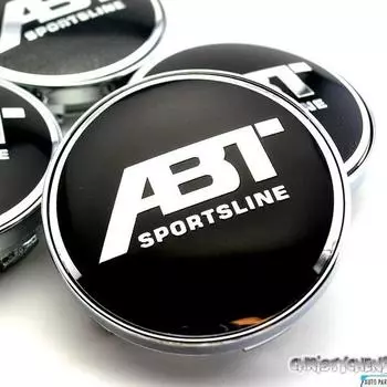 4 шт./лот ABT SPORTSLINE 60 мм, крышка ступицы, логотип автомобиля, эмблема, хромированный центр колеса чёрный